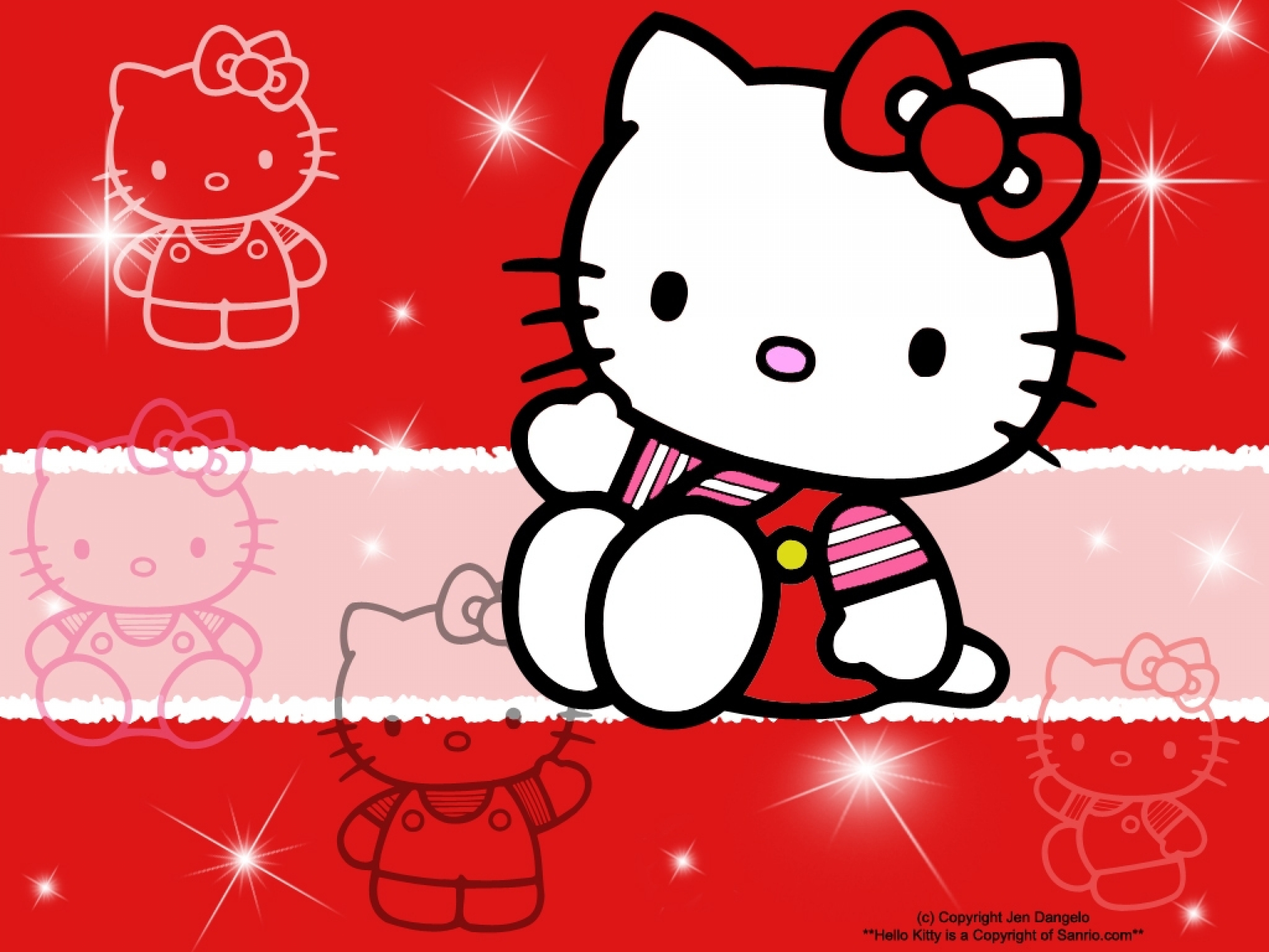 Fond d'ecran Hello Kitty en rouge