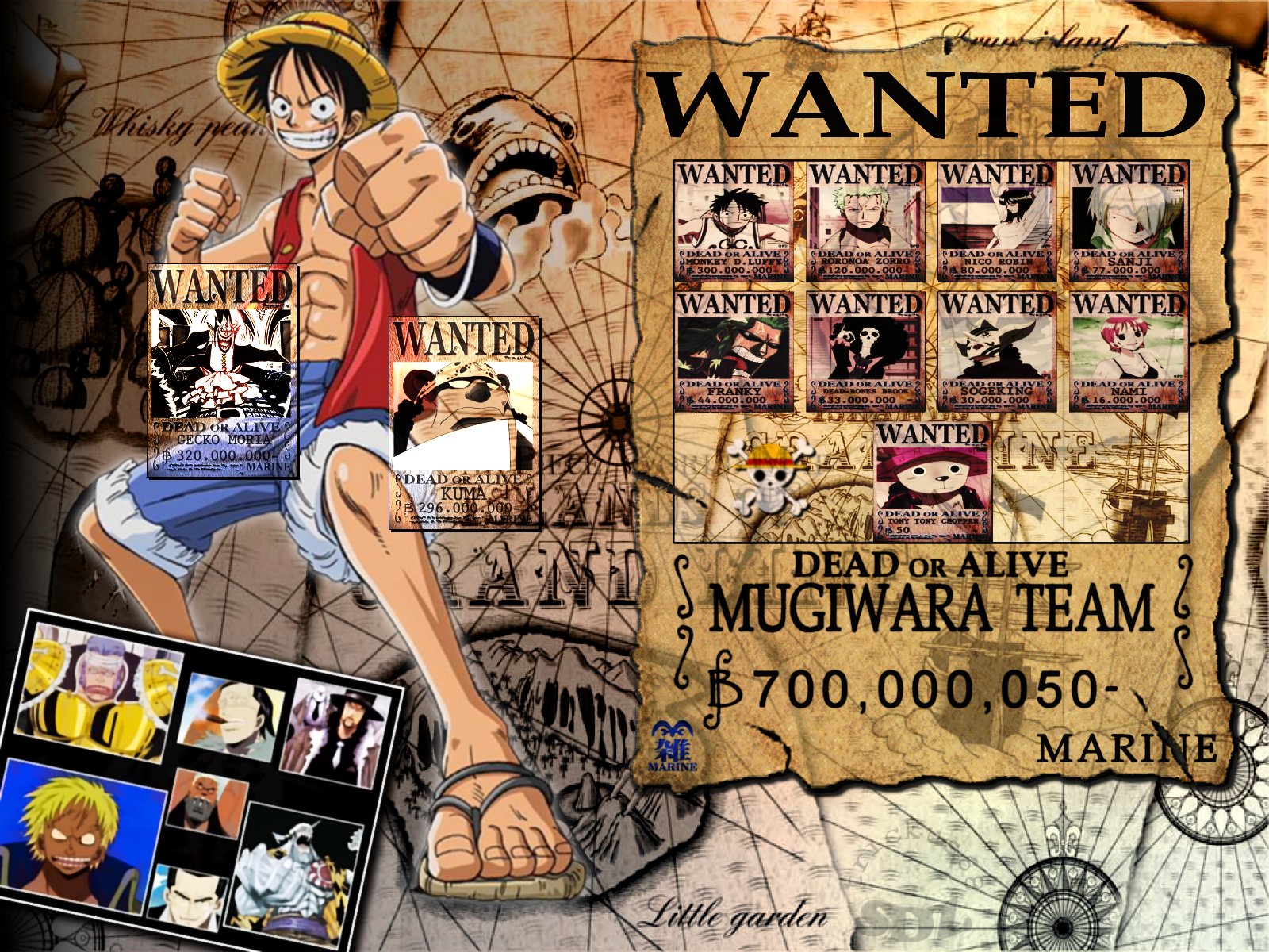 Fond d'ecran Wanted One Piece 
