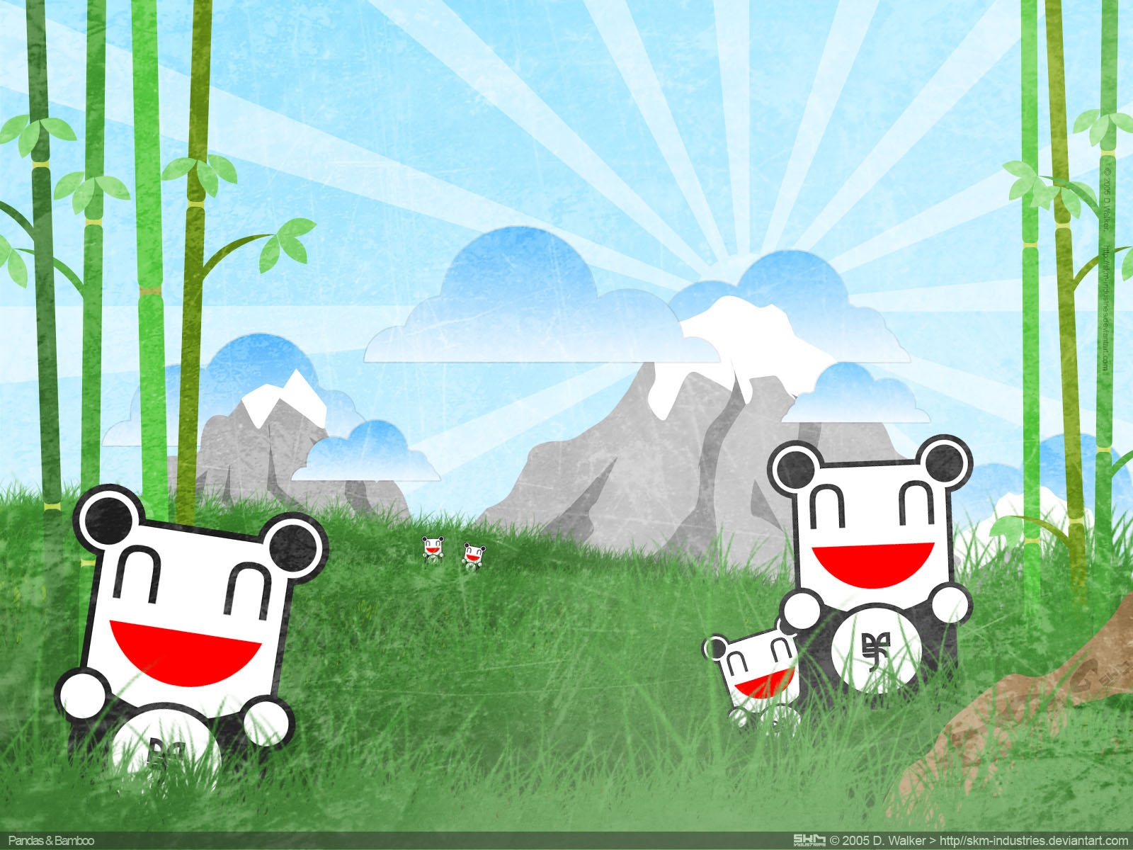 Fond d'ecran Panda bambou