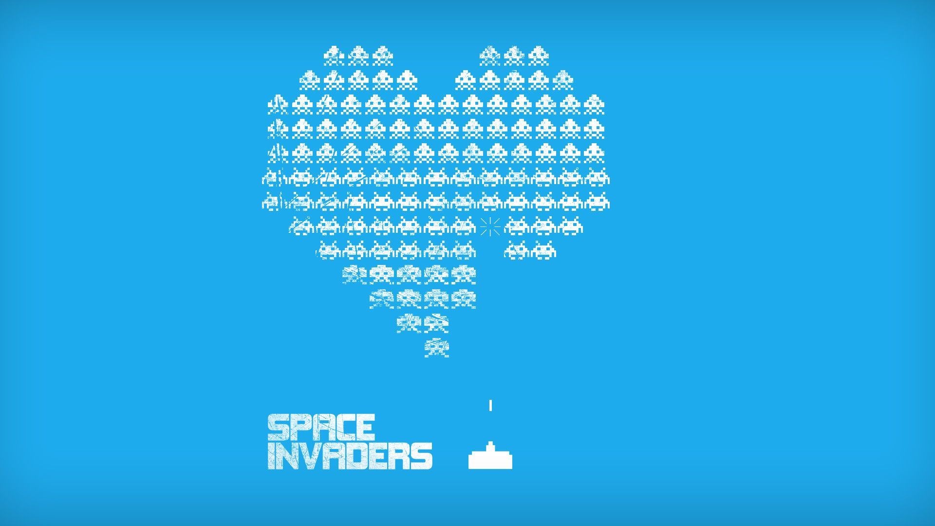 Fond d'ecran Space Invaders coeur