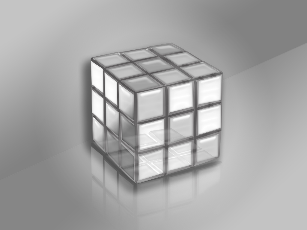 Fond d'ecran Rubik's cube silver