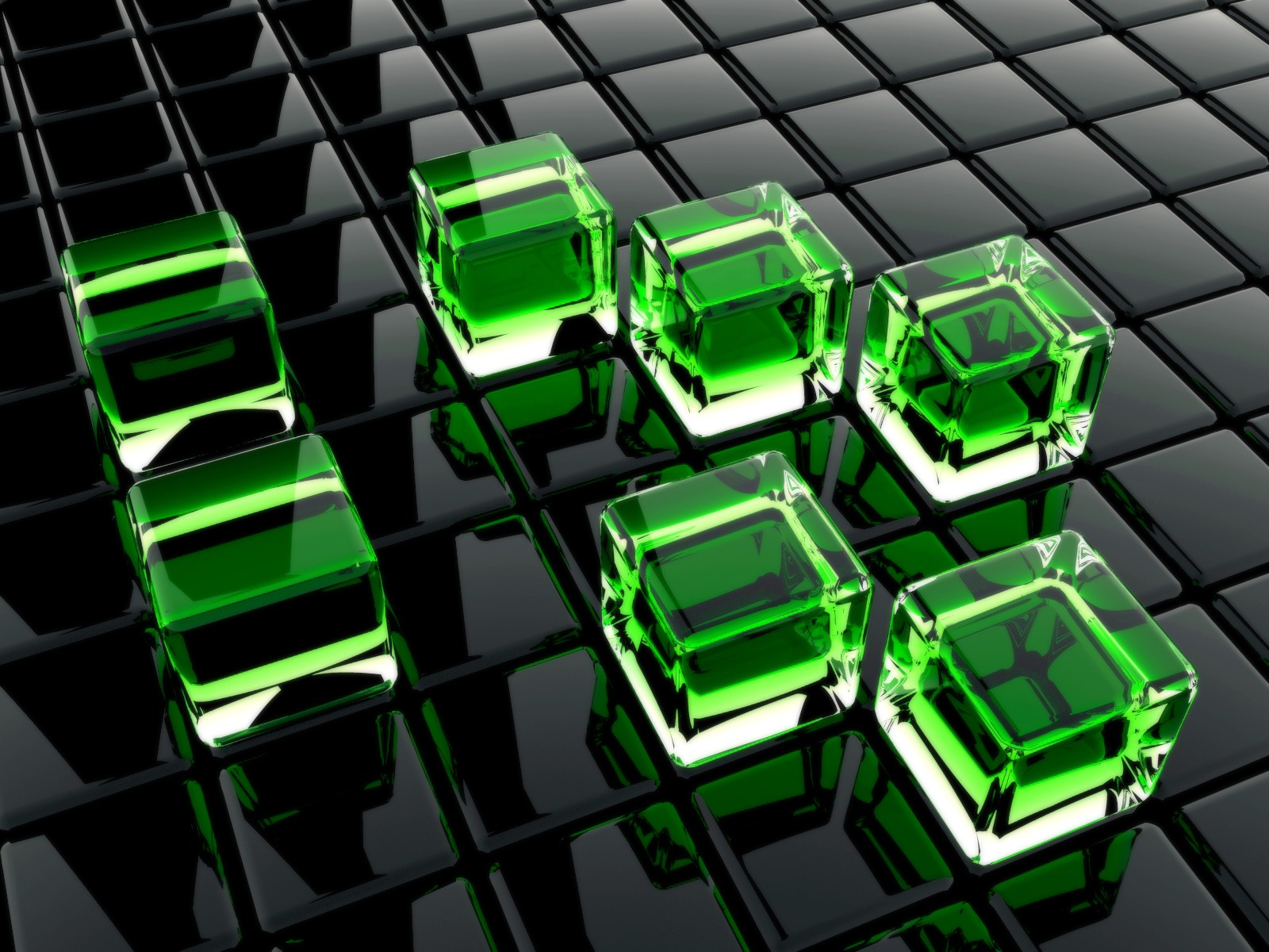 Fond d'ecran Cubes verts