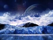 Mer de glace et lune