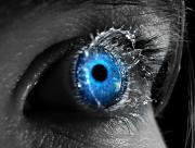 Blue liquid eye