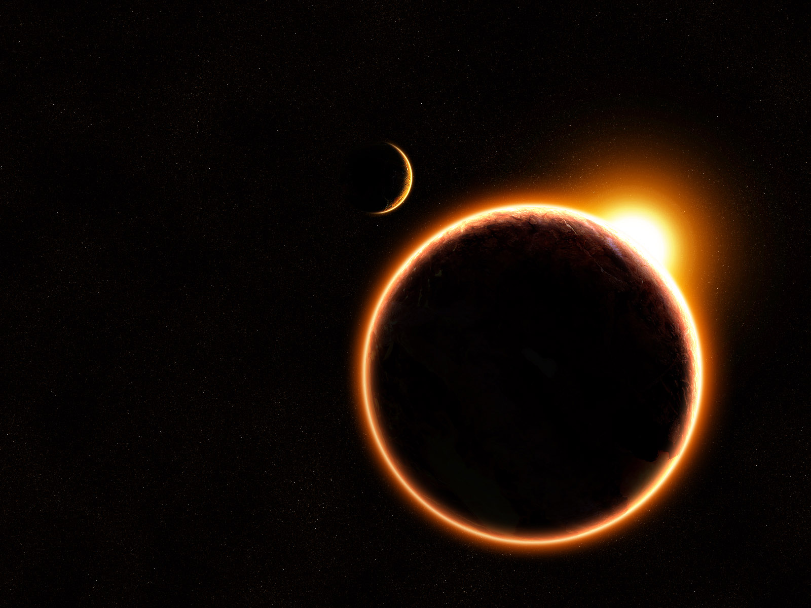 Fond d'ecran Eclipse solaire de la Terre