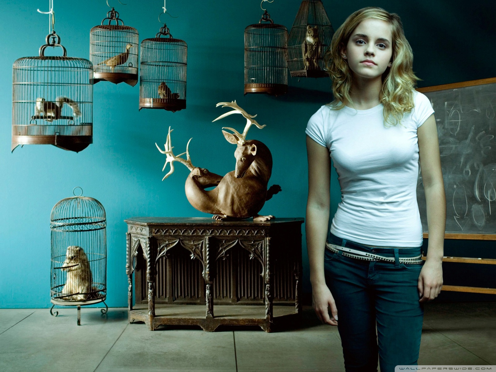 Fond d'ecran Emma Watson animaux