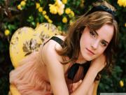 Emma Watson chaise jaune nature