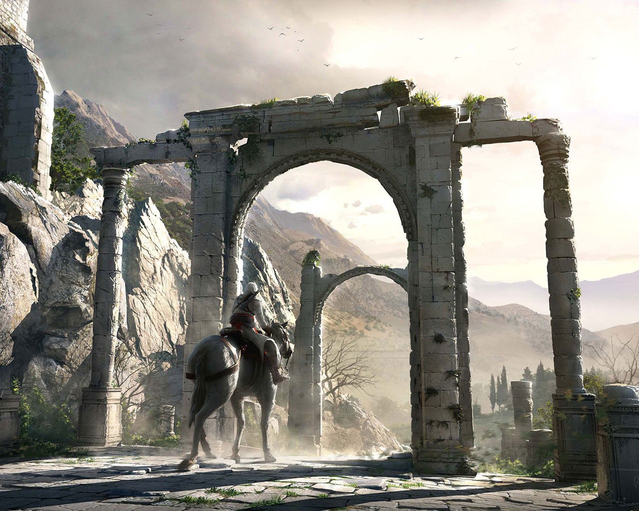 Fond d'ecran Altair cheval Assassin's Creed