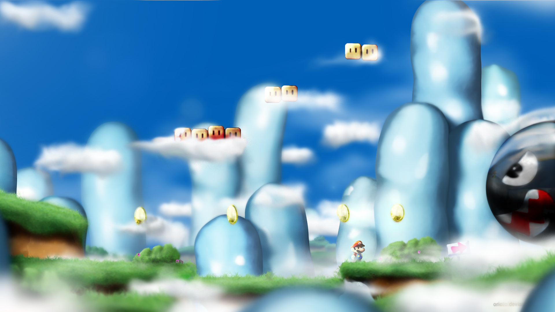 Fond d'ecran Mario in the sky dessin