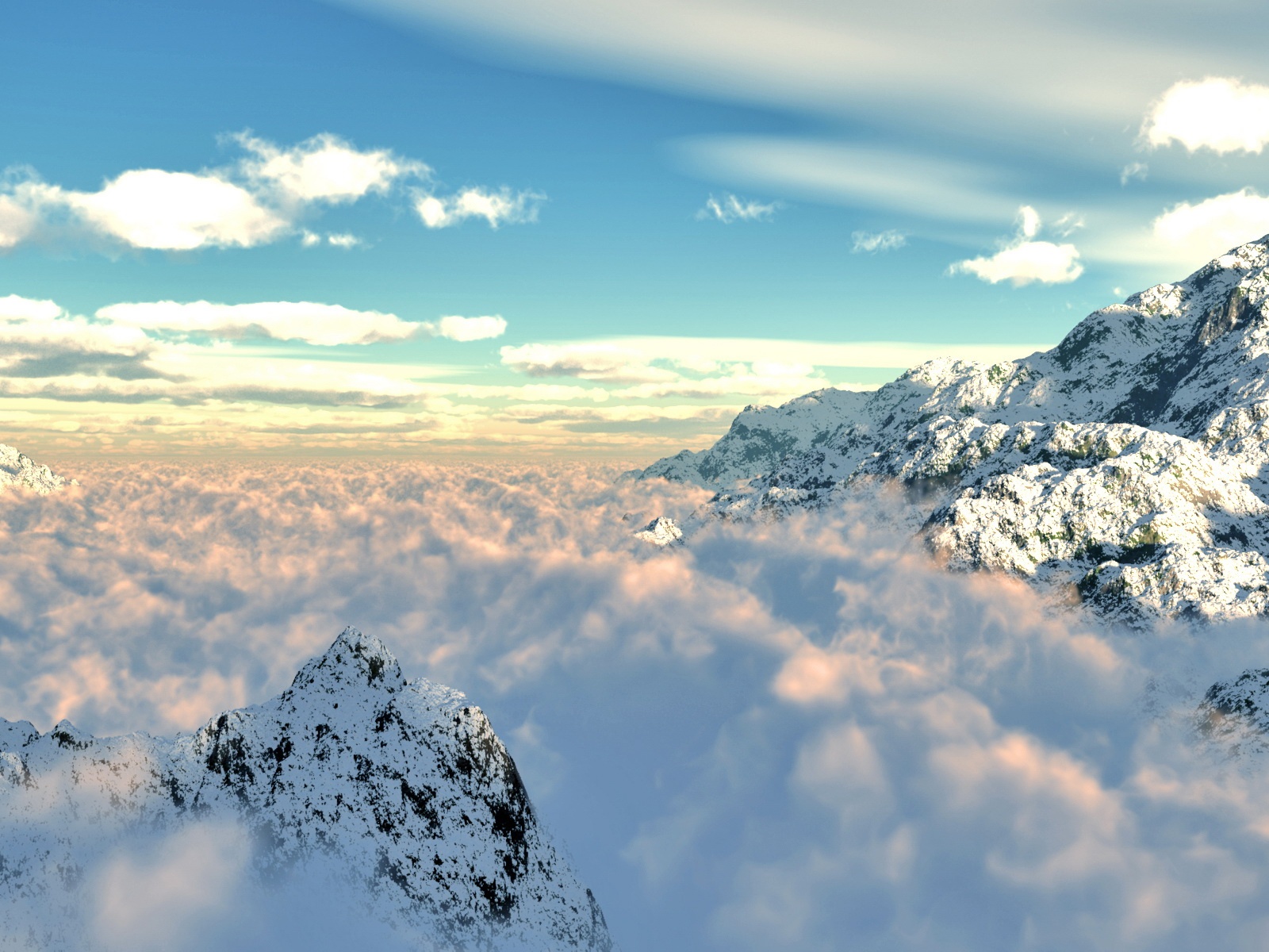 Fond d'ecran Montagne perdue dans les nuages