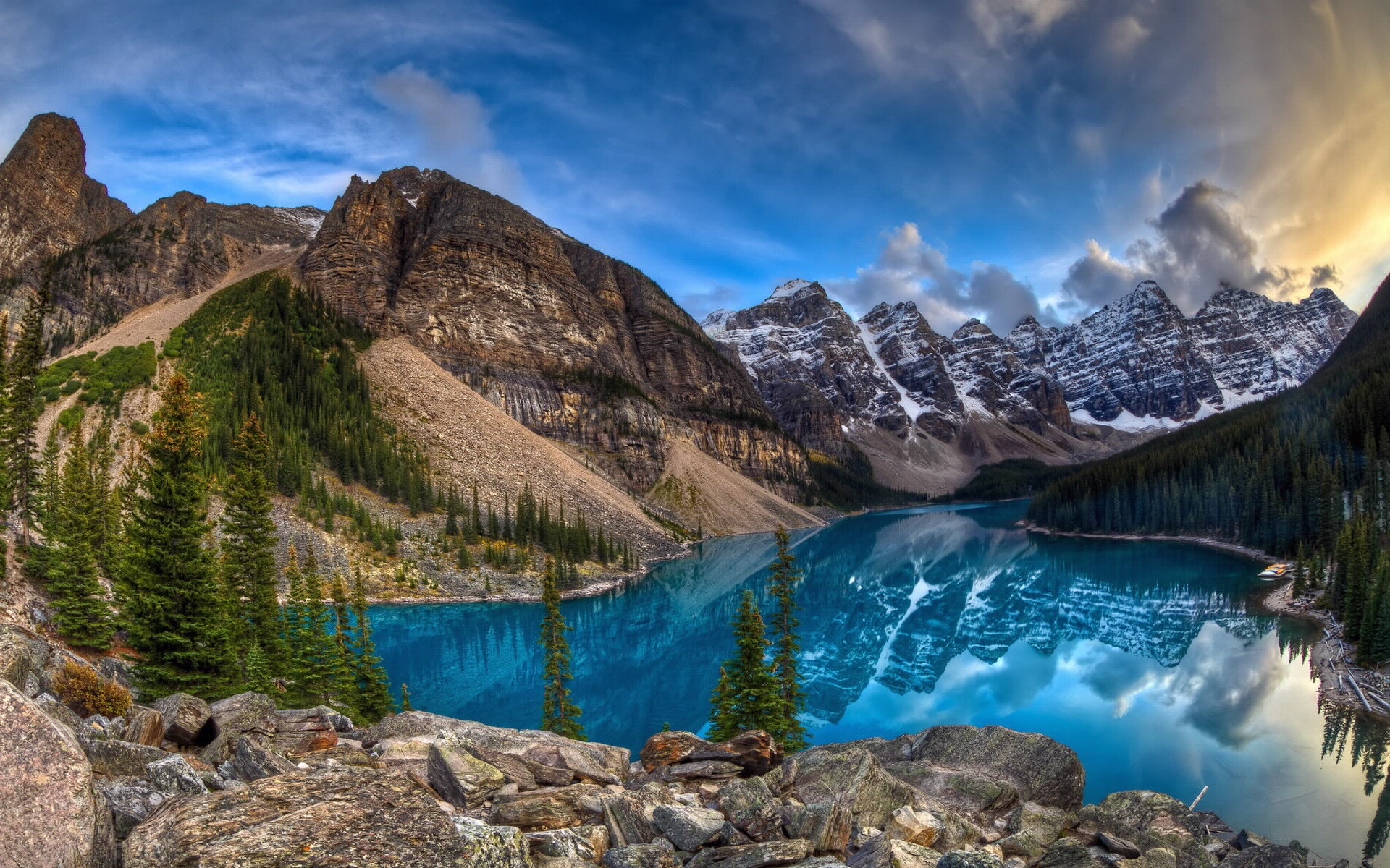 fond d'ecran gratuit lac et montagne