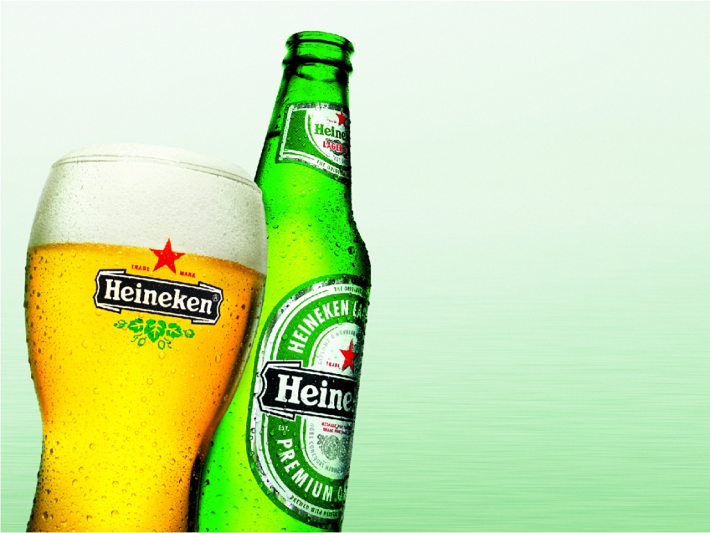 Fond d'ecran Heineken Verre et bouteille