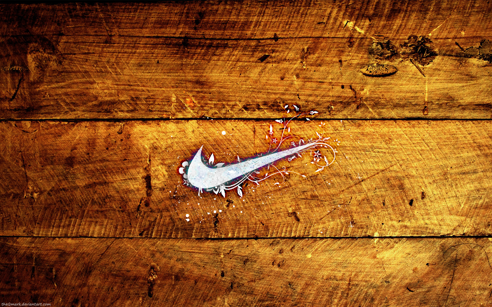 Fond d'ecran Nike sur bois
