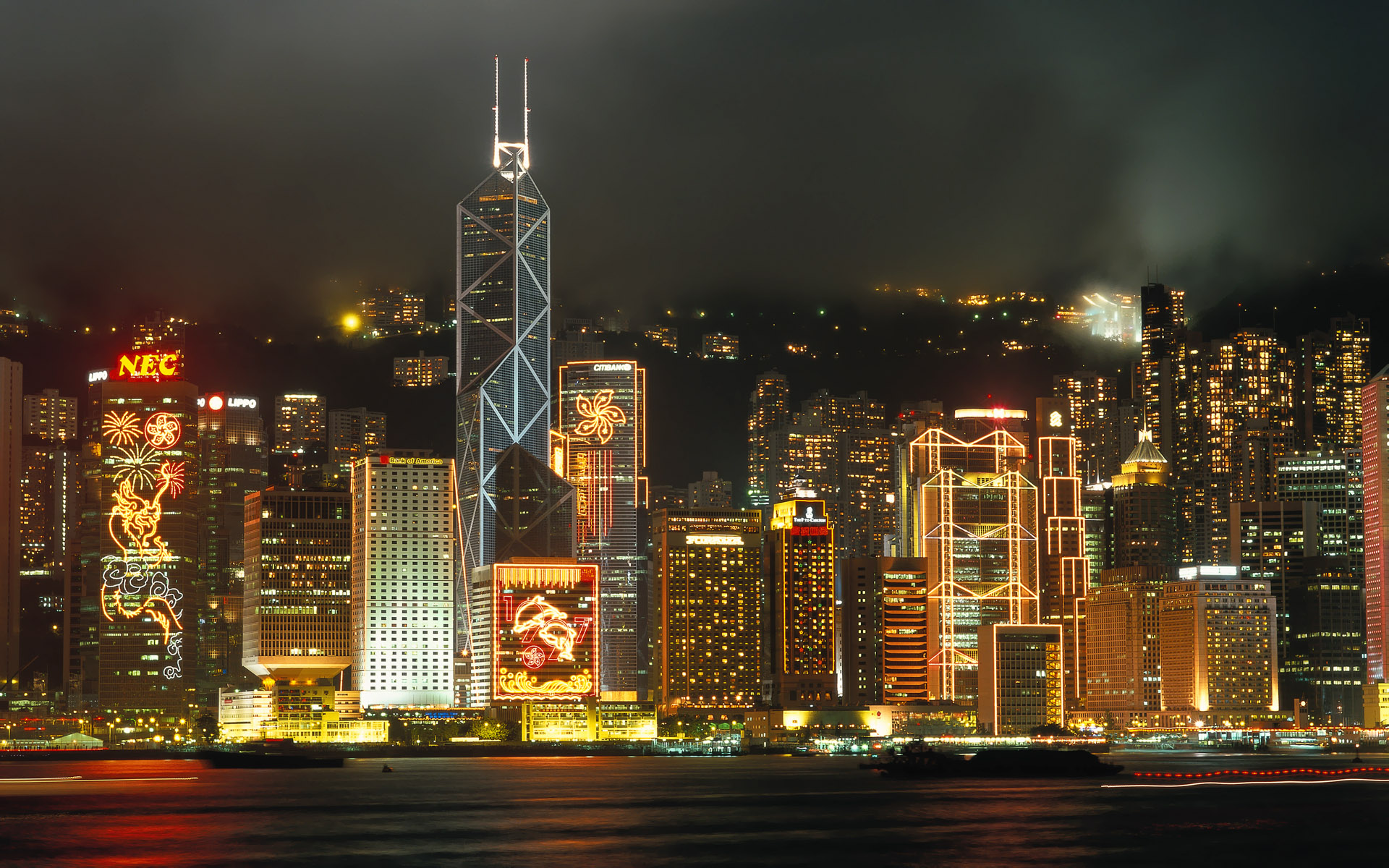 Fond d'ecran Hong-Kong de nuit
