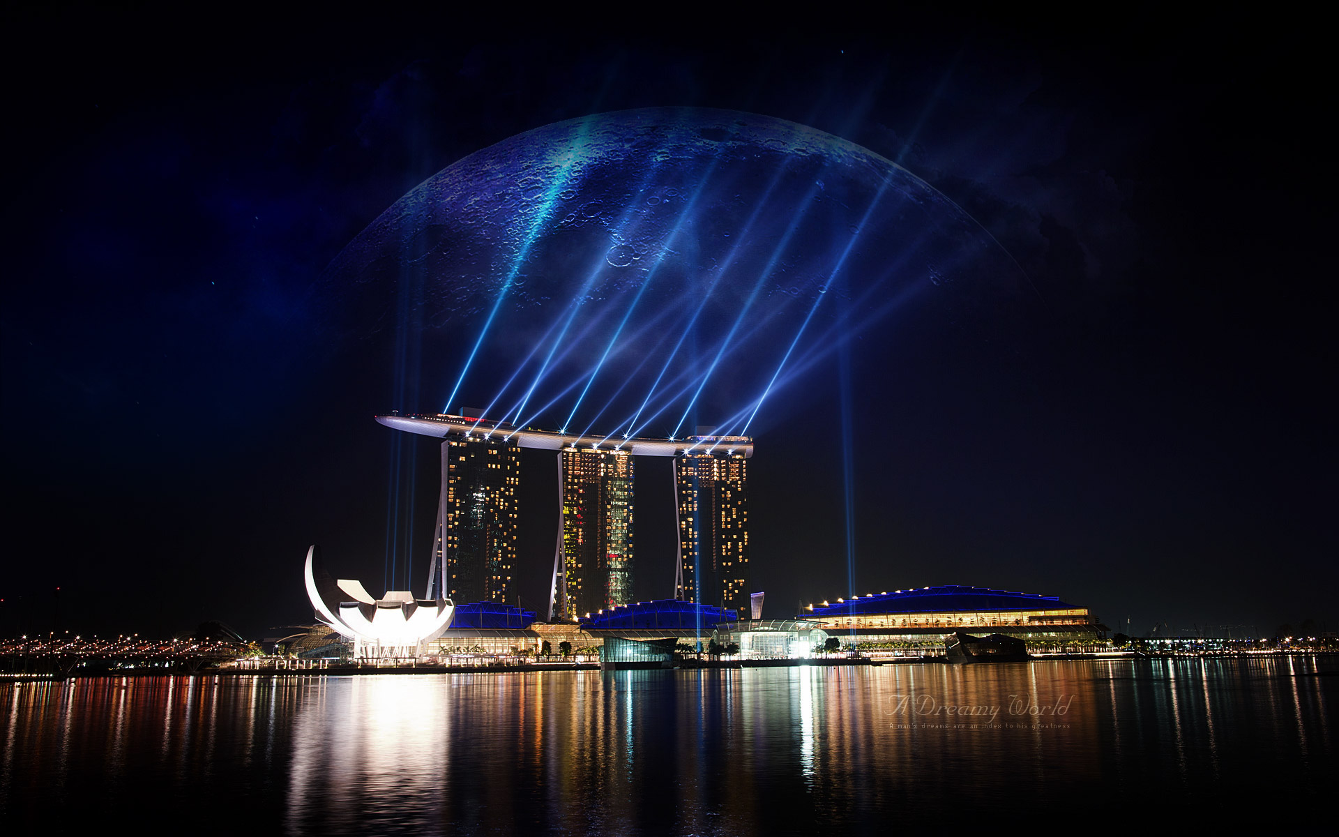 Fond d'ecran Singapour by night