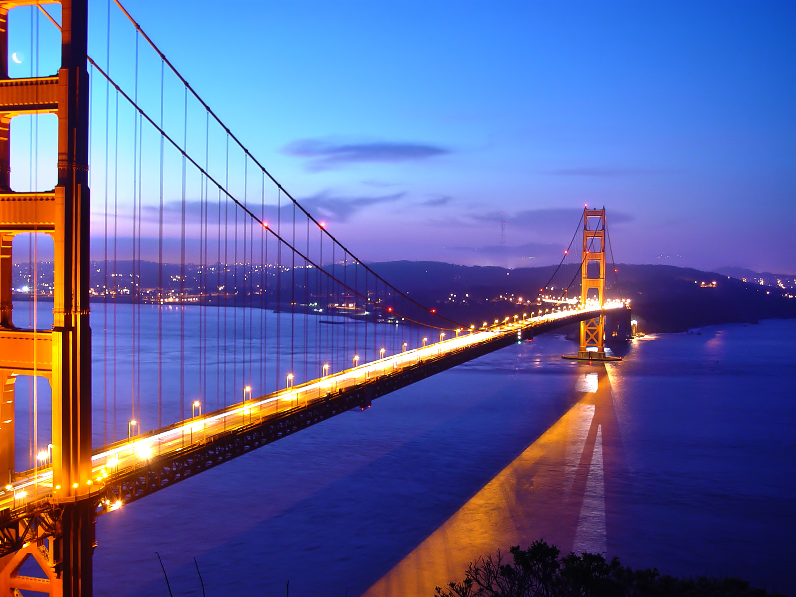 Fond d'ecran Golden Gate la nuit