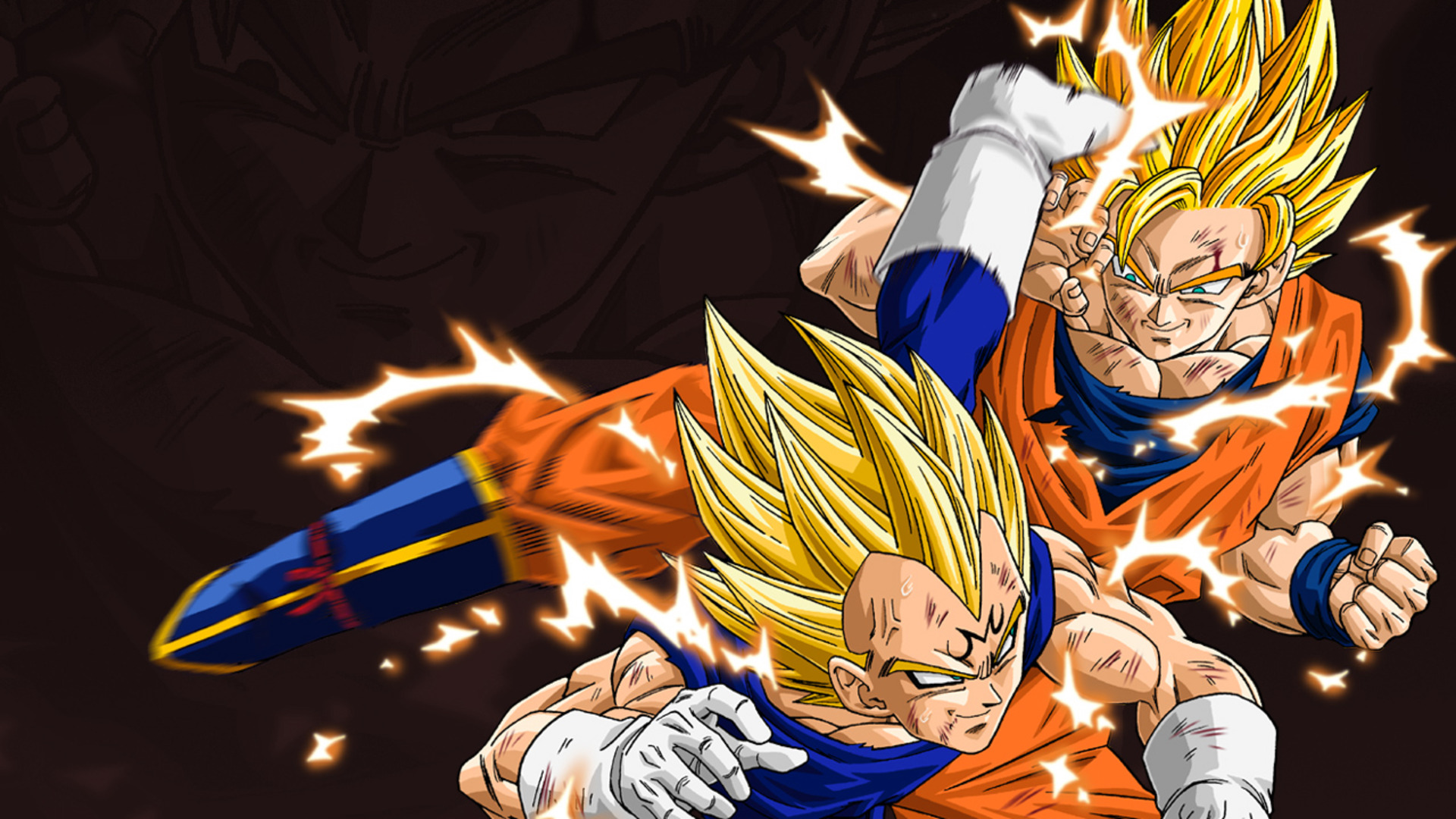 Fond d'ecran Combat Goku et Vegeta