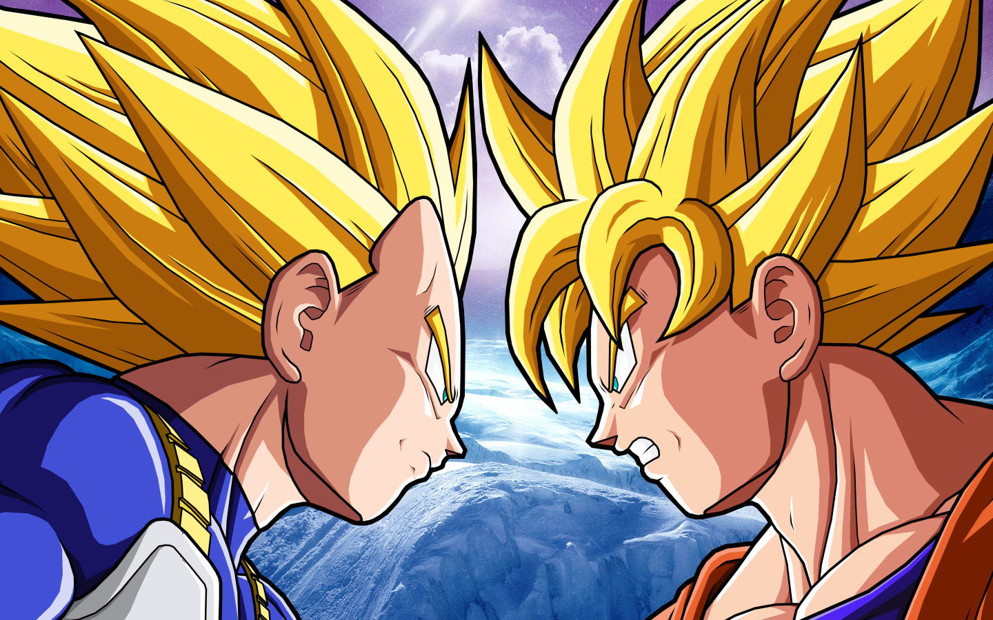 Fond d'ecran Vegeta contre Goku