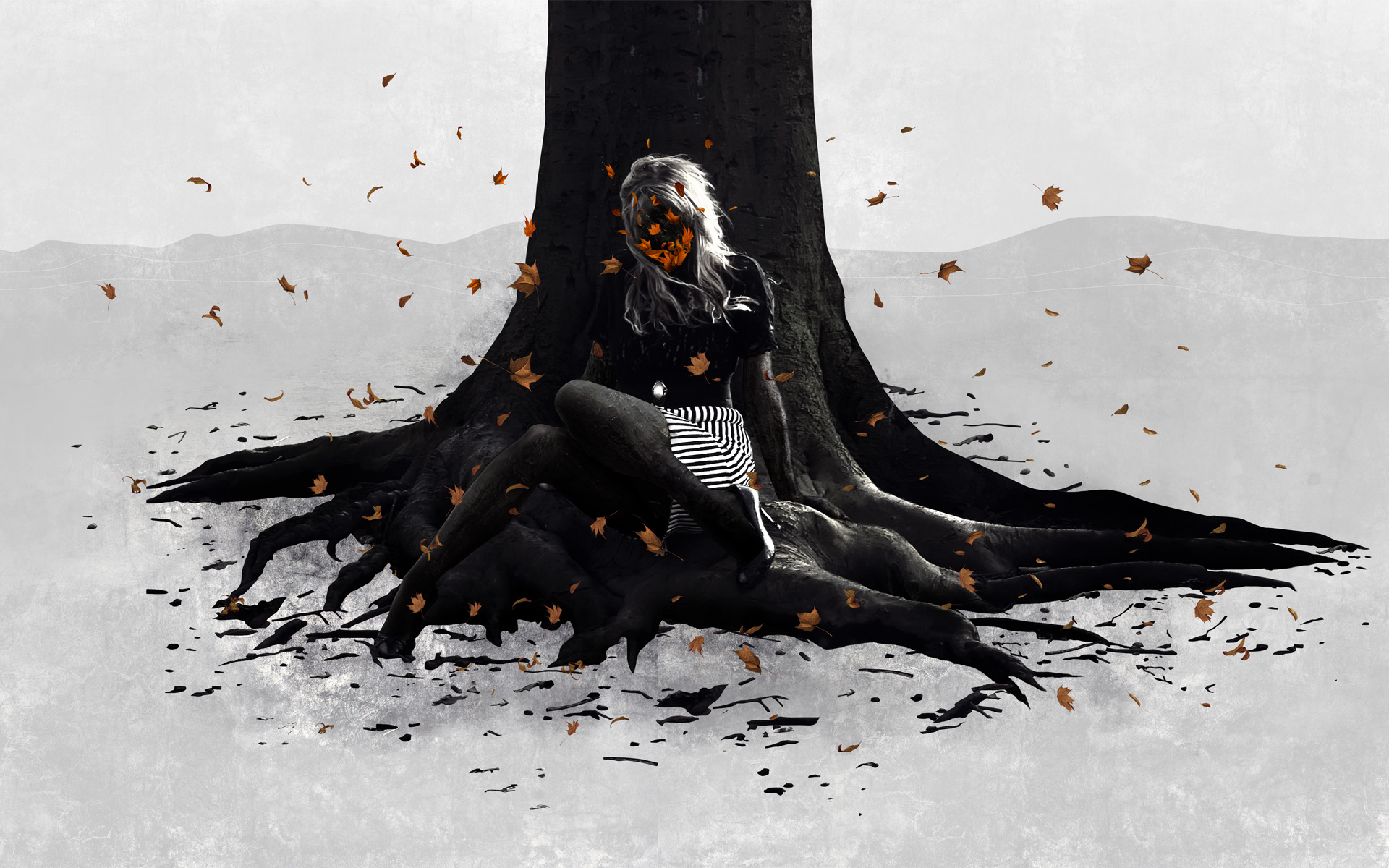 Fond d'ecran Femme Automne