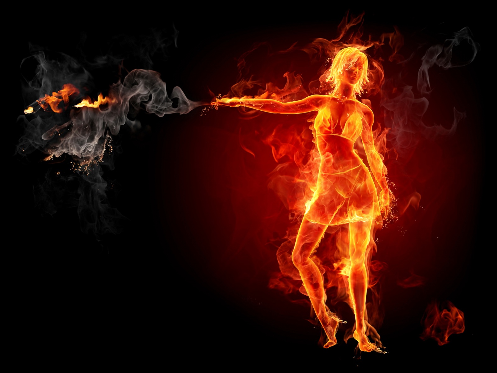 Fond d'ecran Woman Fire