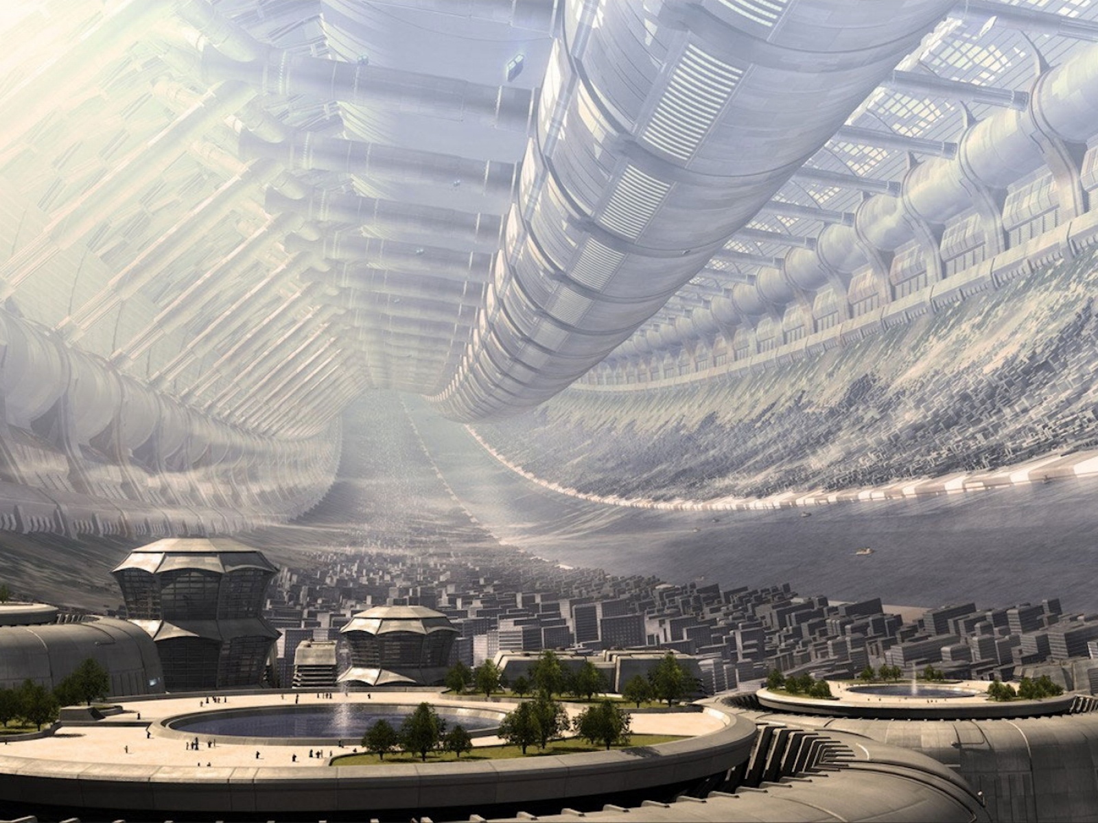 Fond d'ecran Ville du futur sous dme