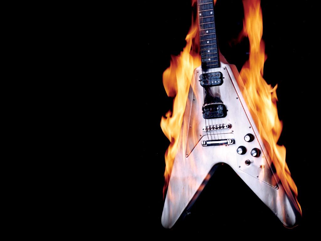 Fond d'ecran Fire Guitare