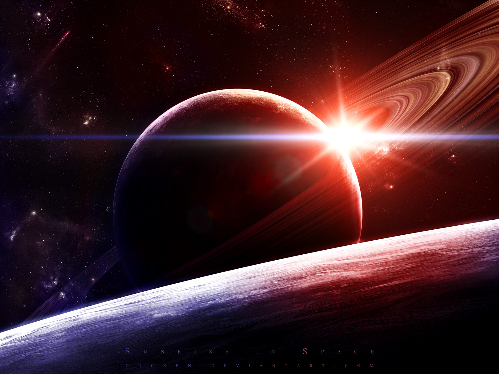 Fond d'ecran Sunrise in Space