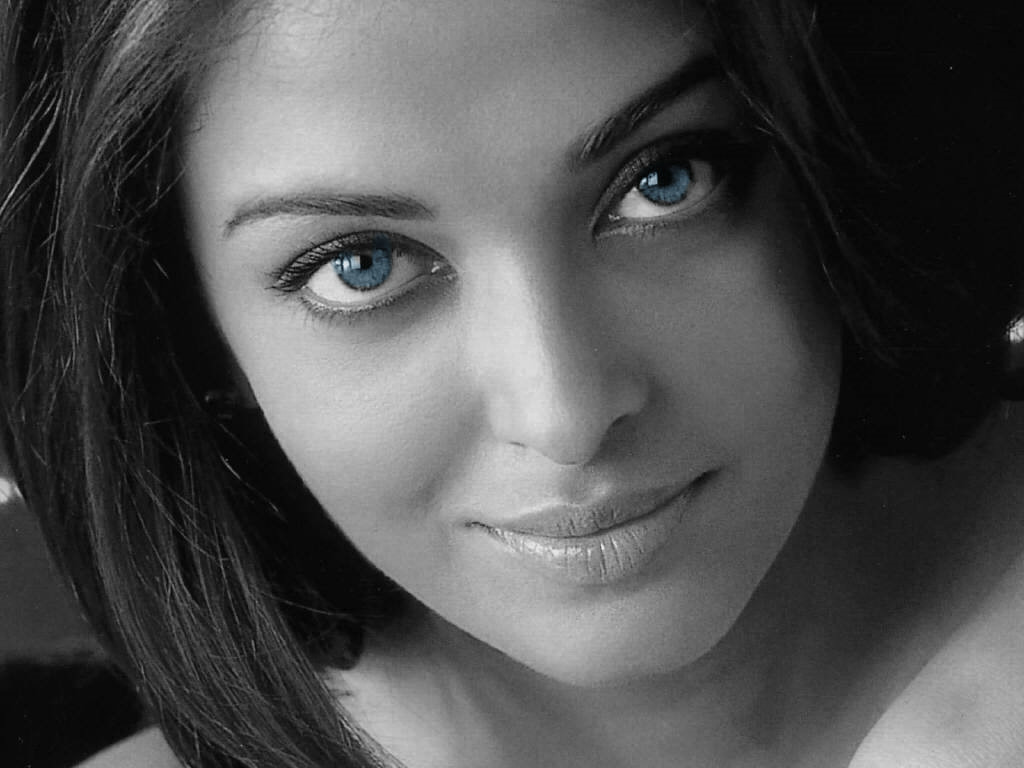 Fond d'ecran Aishwarya Rai noir et blanc