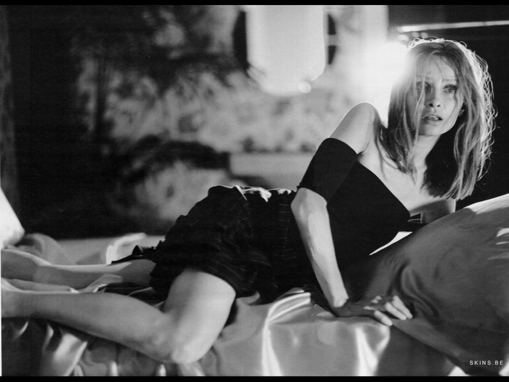 Fond d'ecran Calista Flockhart noir et blanc