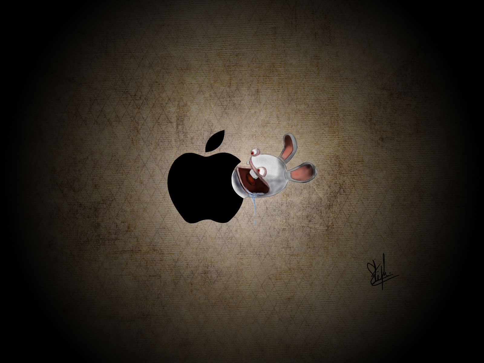 Fond d'ecran Lapin crtin Apple