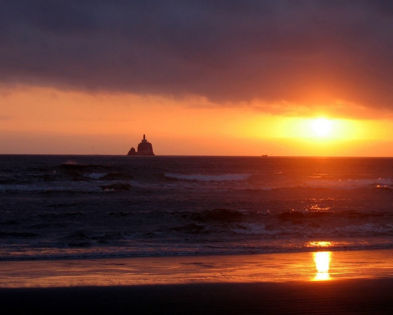 Fond d'ecran Soleil couchant sur la mer