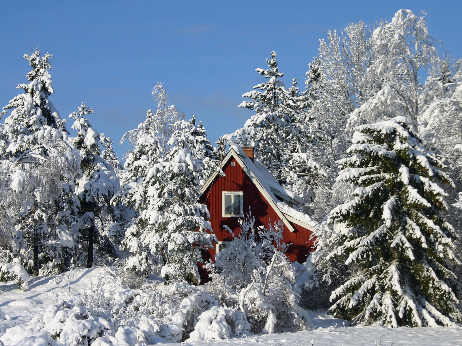 Fond d'ecran Chalet dans la neige