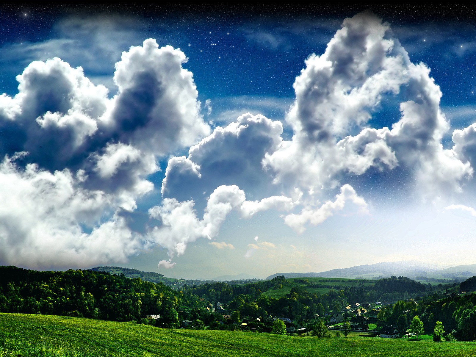 Fond d'ecran Nuages sur la plaine