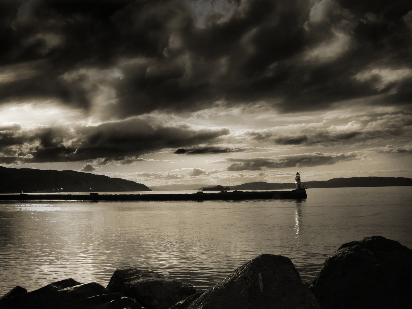 Fond d'ecran Phare et port