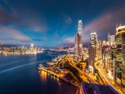 Skycrappers Hong Kong de nuit