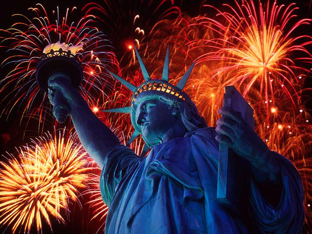 Fond d'ecran Statue Of Liberty Feux Artifice