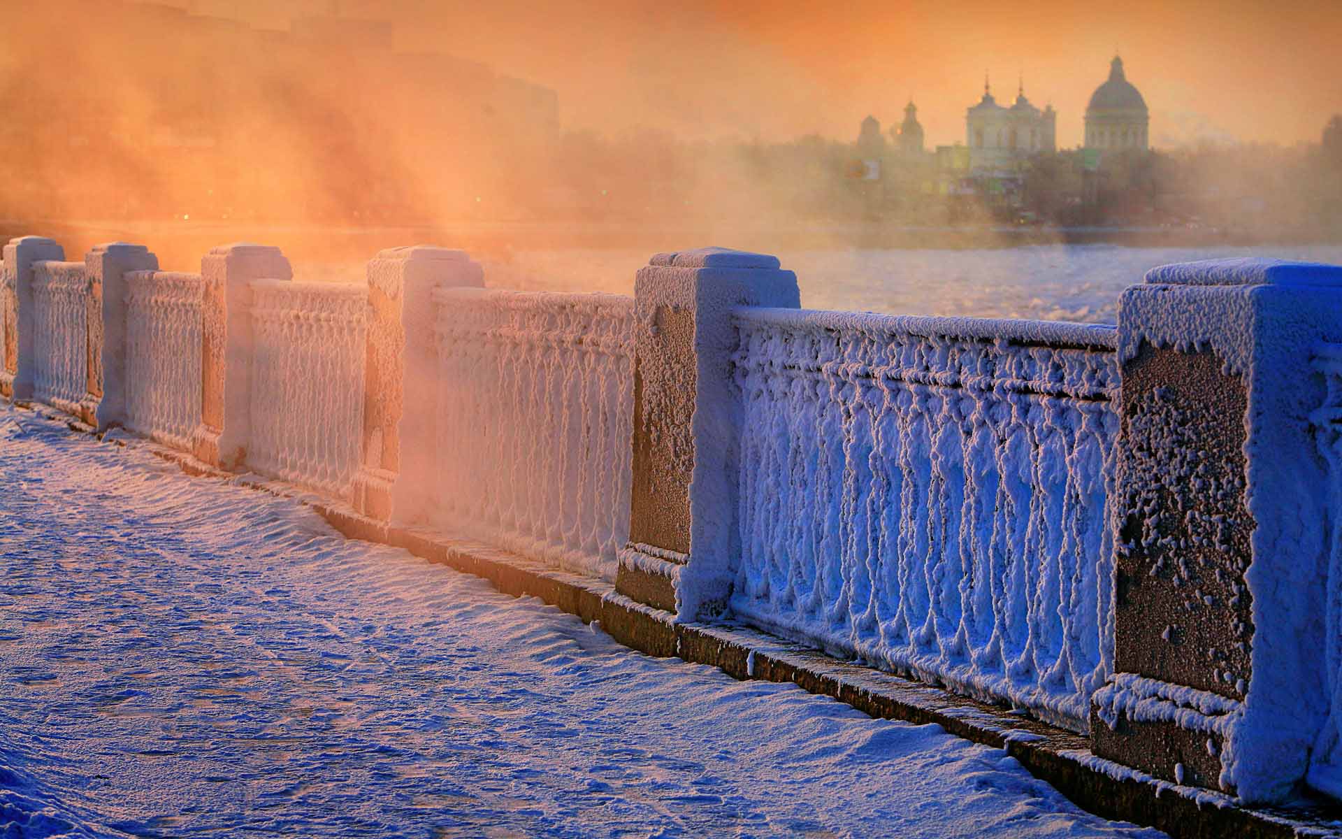 Fond d'ecran Pont sous la neige