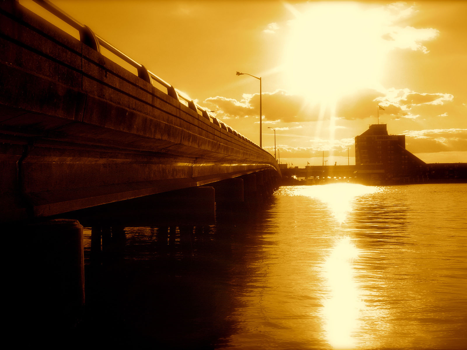 Fond d'ecran Pont sous le soleil