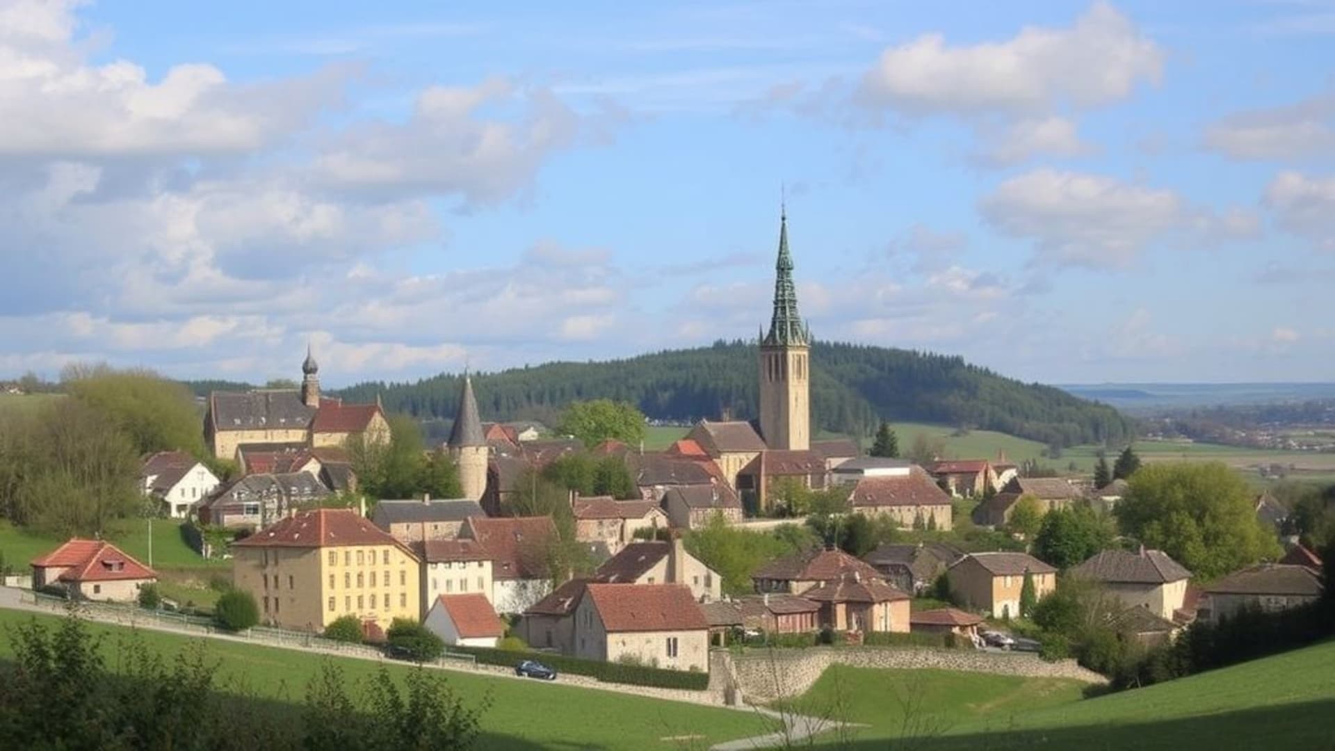 villages médiévaux dans la vallée