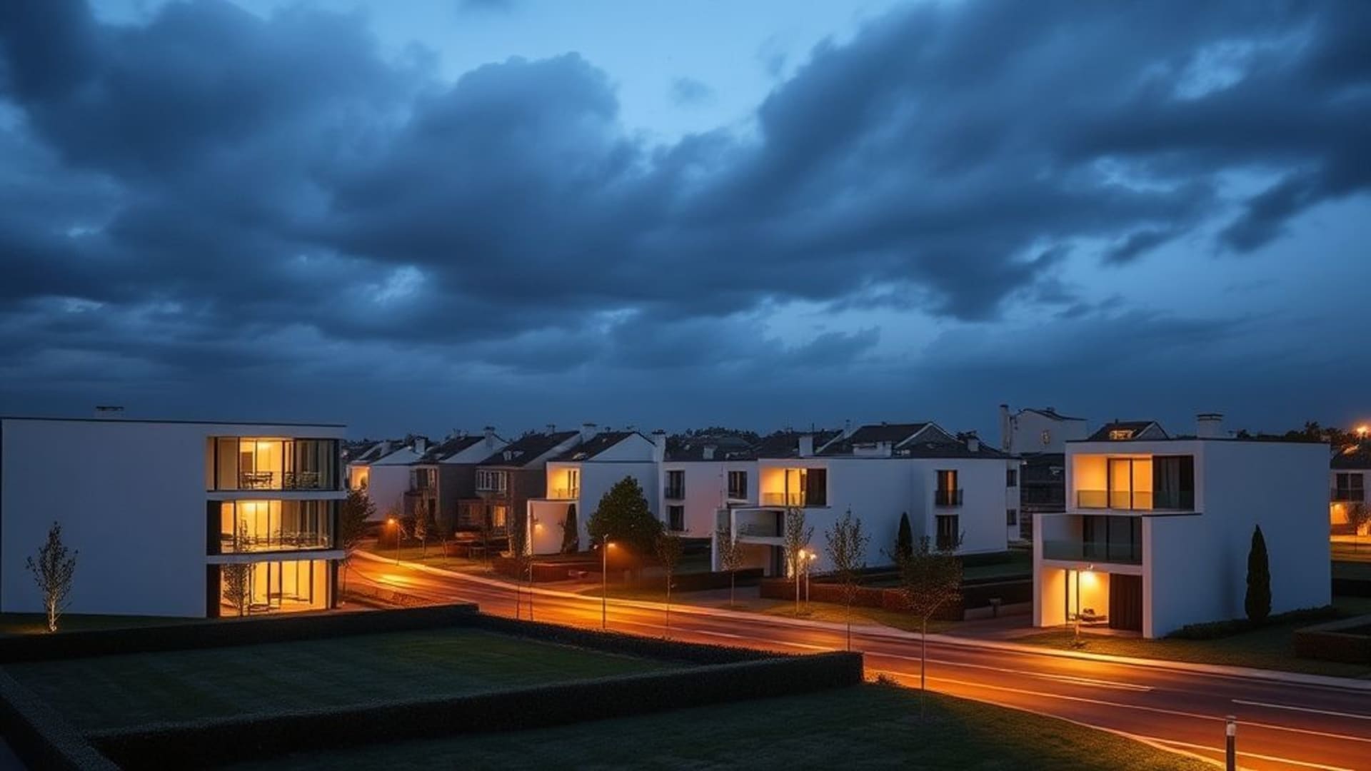 scènes de villes modernes en architecture minimaliste