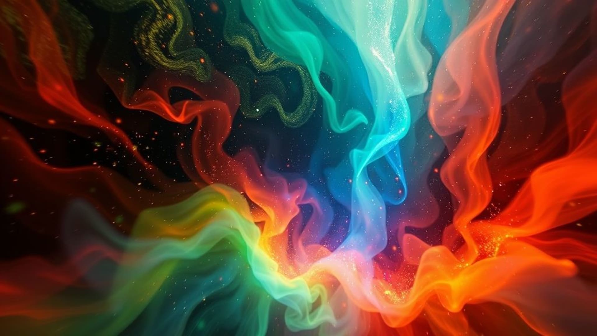 aurores boréales couleurs vives et mouvement dynamique