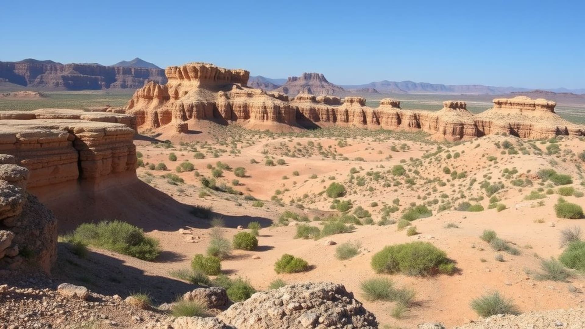 paysages désertiques avec formations rocheuses
