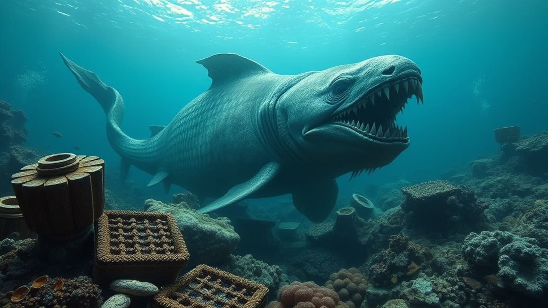 océans profonds avec créatures marines mystérieuses