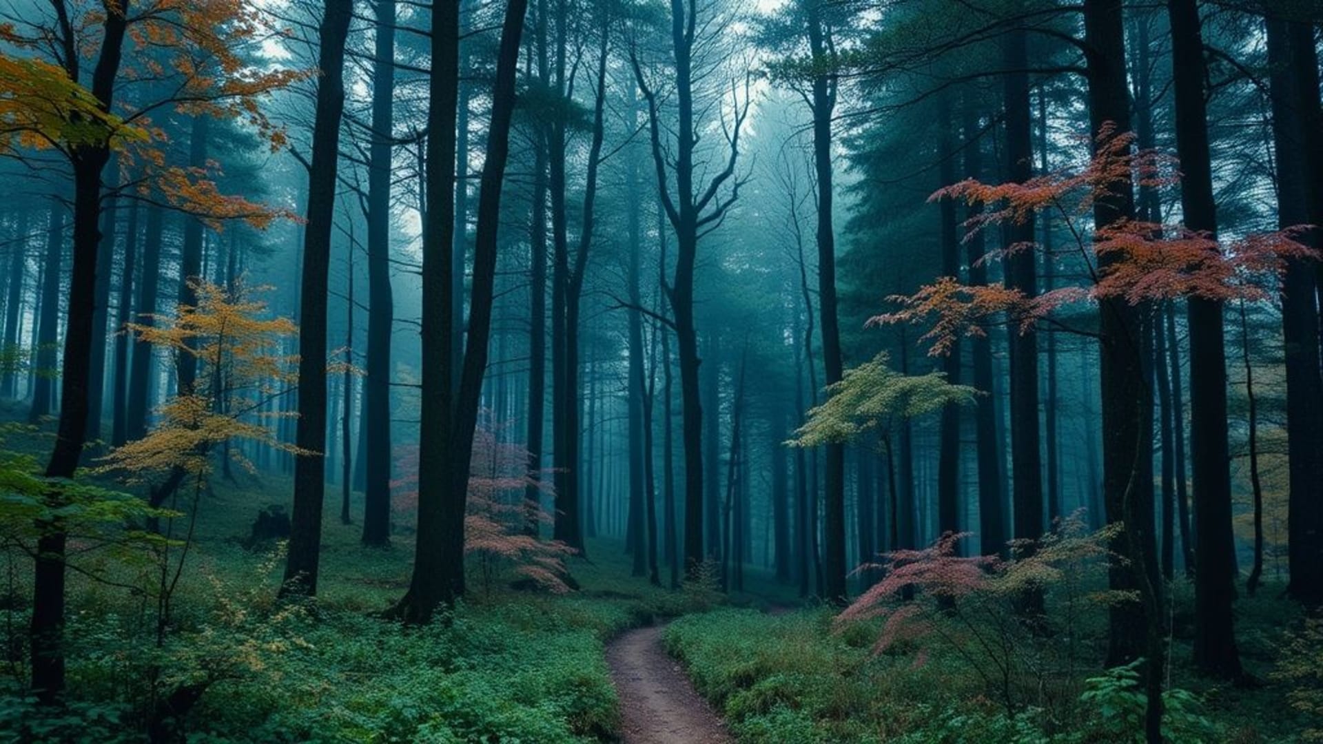 forêts mystiques aux couleurs automnales