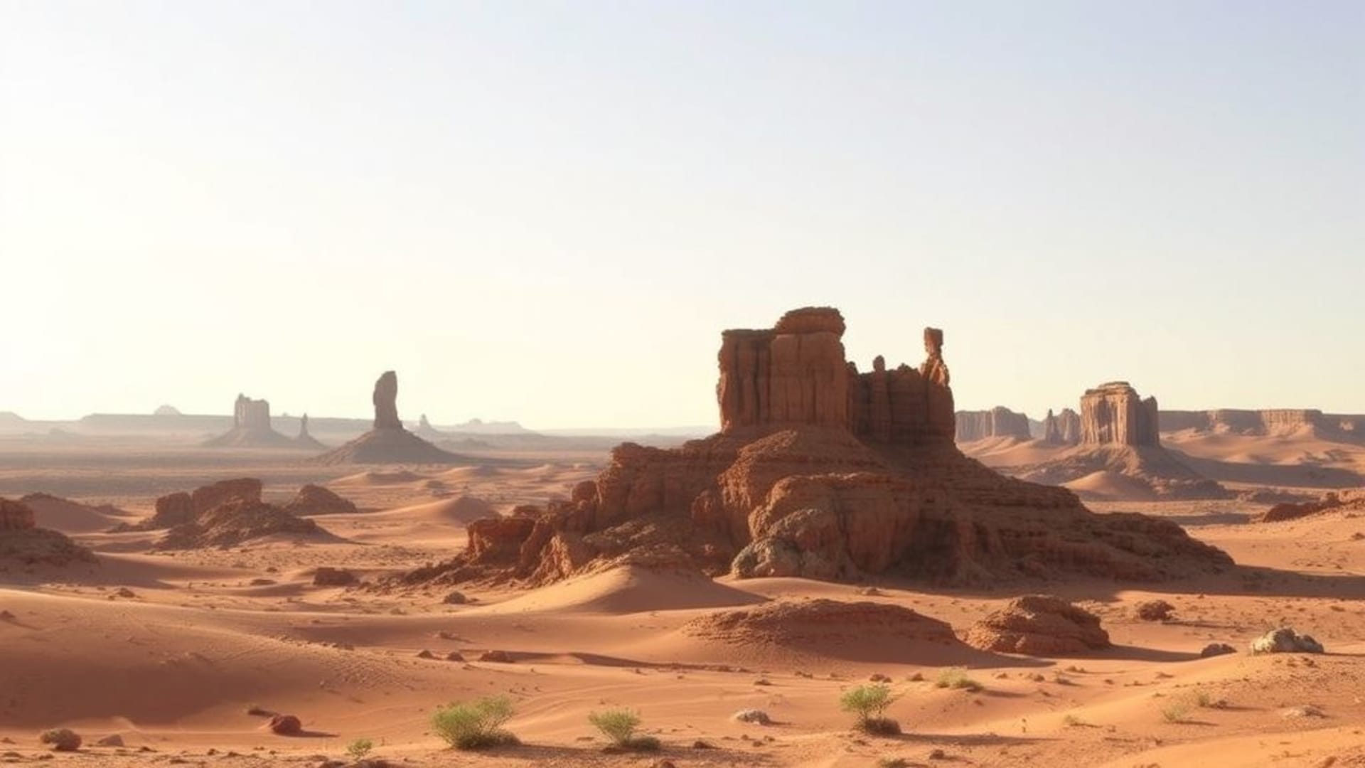 désert avec formations rocheuses uniques