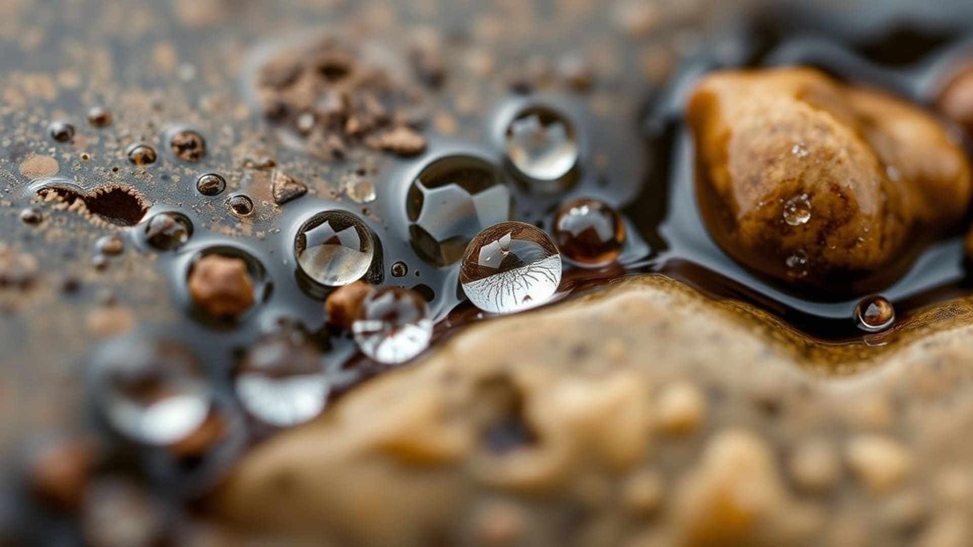 macro de gouttes d'eau sur des pétales