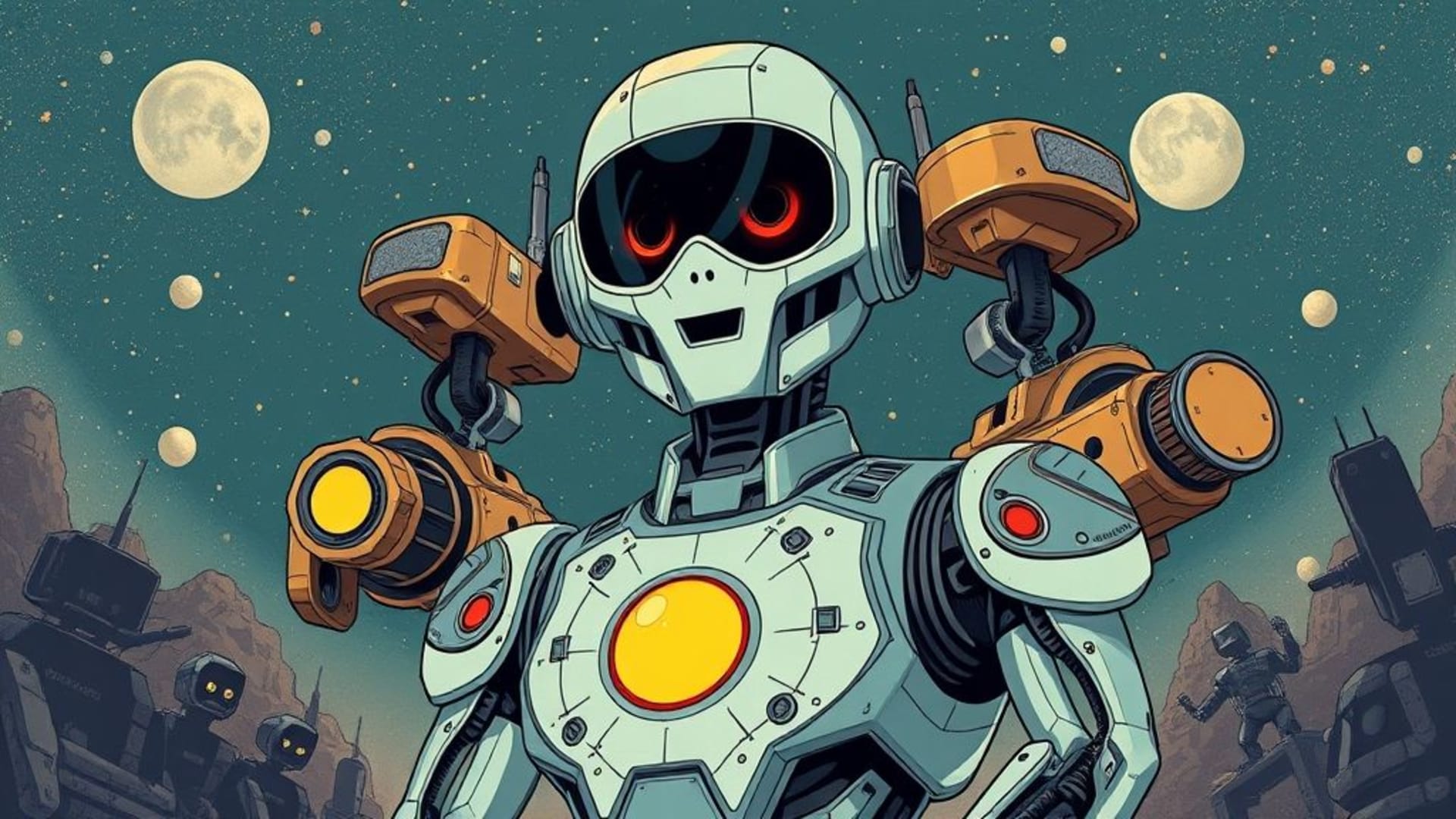 illustrations vectorielles de robots futuristes