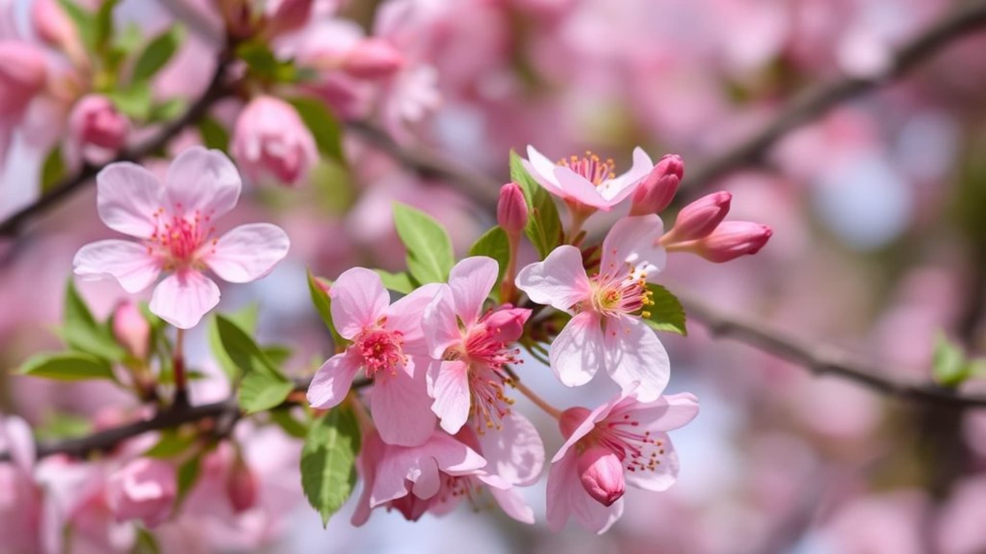 fleurs de cerisier en pleine floraison