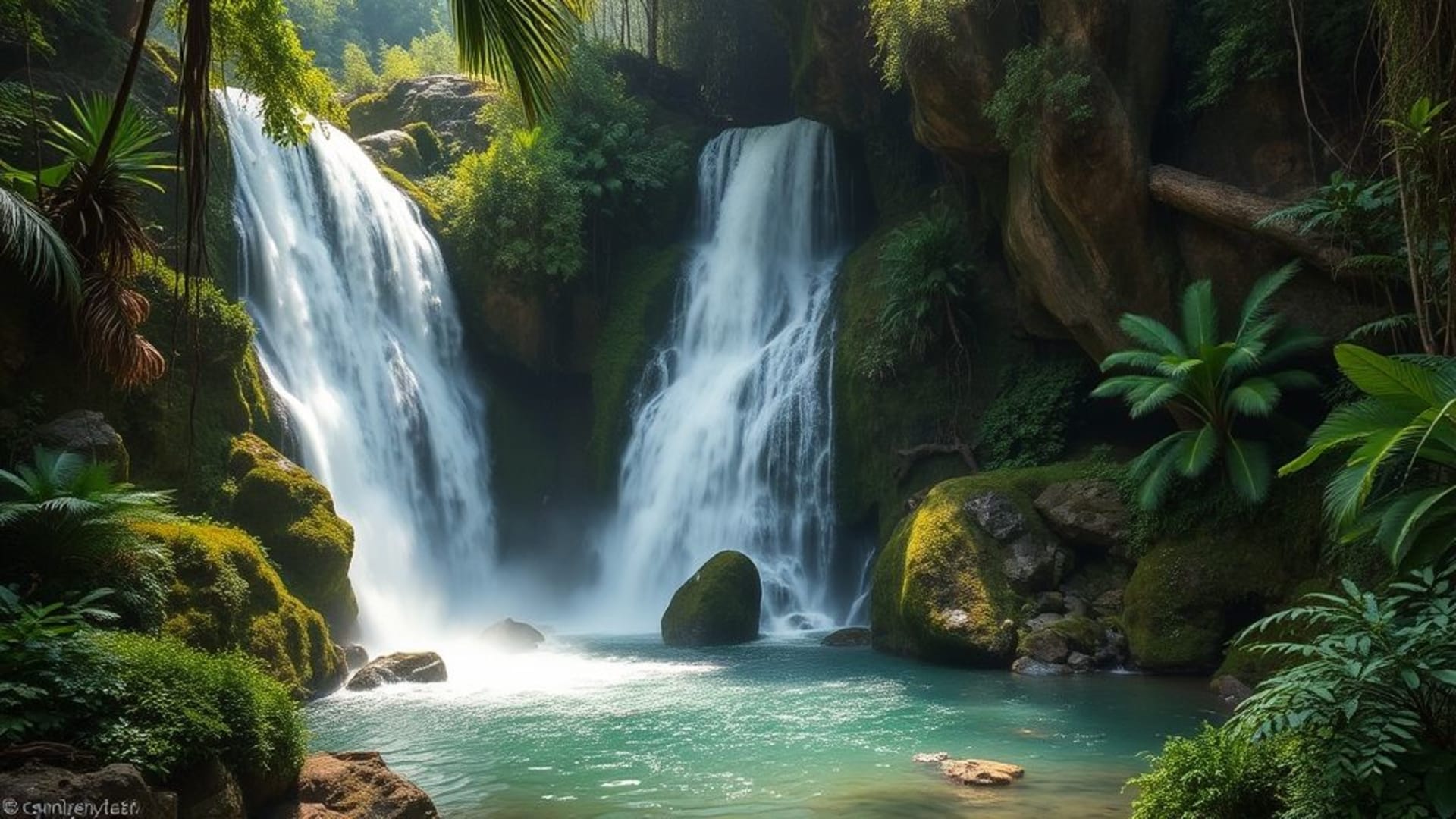 cascades spectaculaires dans jungle luxuriante