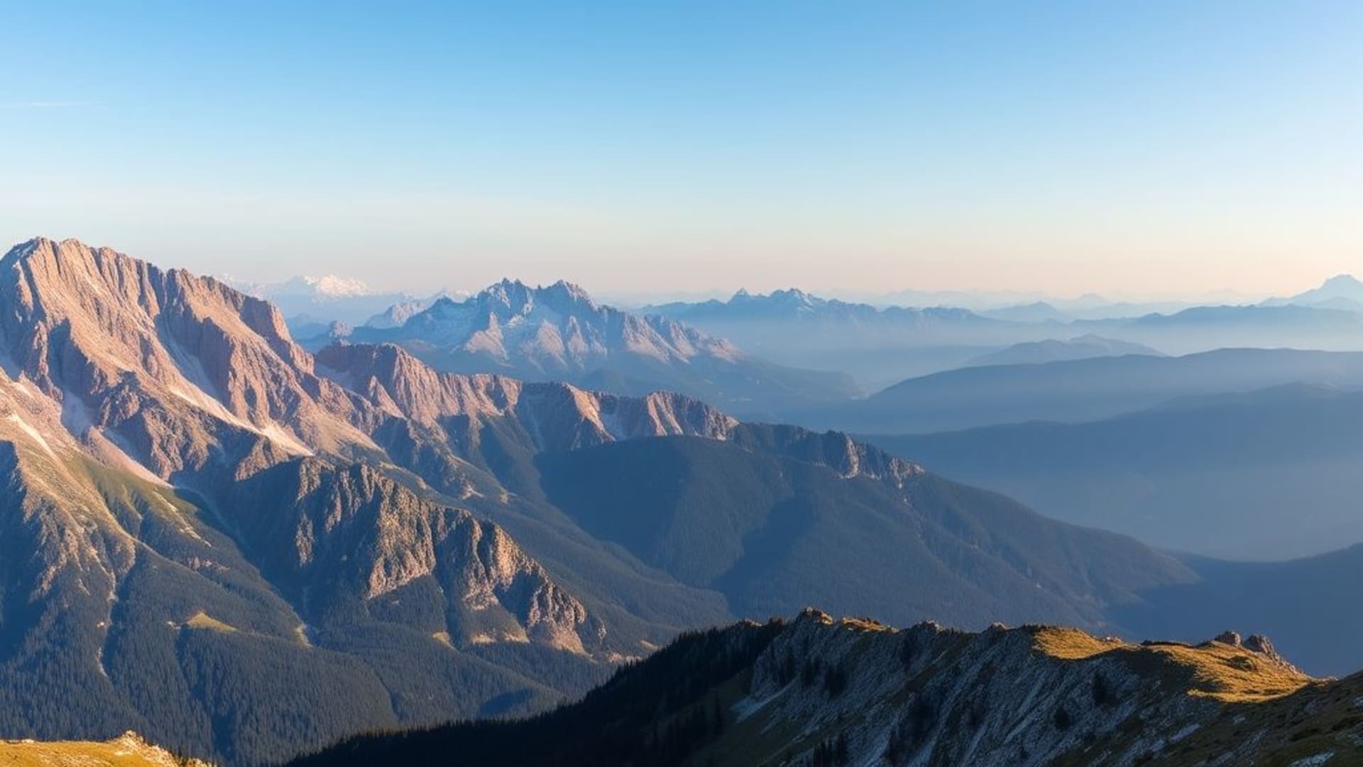 panoramas alpins avec sommets enneigés